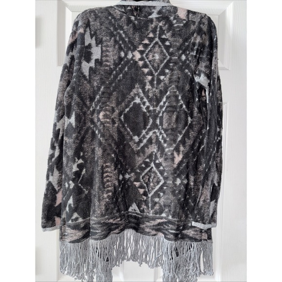 Lucky Brand Womens M Aztec Drape Cardigan Sweater Boho Waterfall Southwestern - Picture 5 of 5